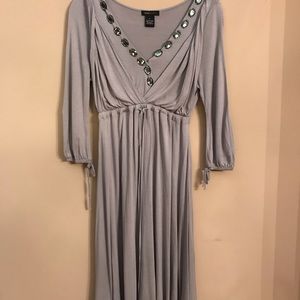 BCBG Maxazria Gray V Neck Dress Size M